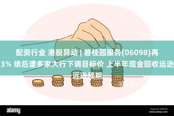 配资行业 港股异动 | 碧桂园服务(06098)再跌超3% 绩后遭多家大行下调目标价 上半年现金回收远逊预期