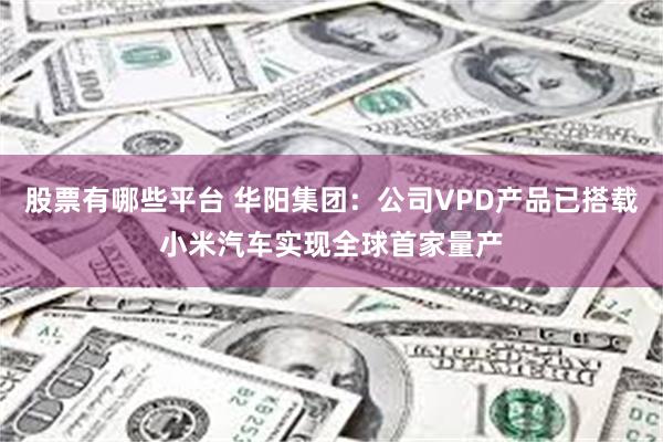 股票有哪些平台 华阳集团：公司VPD产品已搭载小米汽车实现全球首家量产