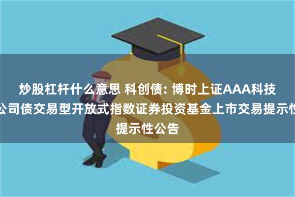 炒股杠杆什么意思 科创债: 博时上证AAA科技创新公司债交易型开放式指数证券投资