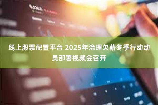 线上股票配置平台 2025年治理欠薪冬季行动动员部署视频会召开